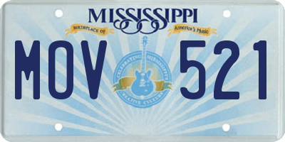 MS license plate MOV521