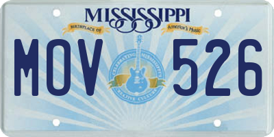 MS license plate MOV526