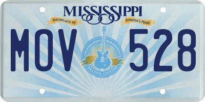MS license plate MOV528