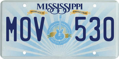MS license plate MOV530