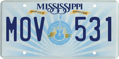 MS license plate MOV531