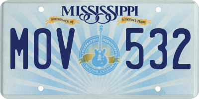 MS license plate MOV532