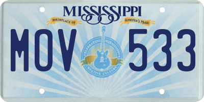 MS license plate MOV533