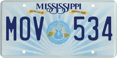 MS license plate MOV534