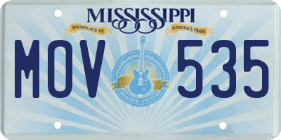 MS license plate MOV535