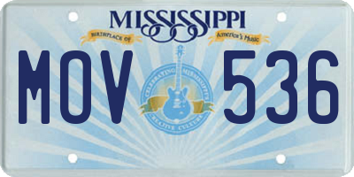 MS license plate MOV536