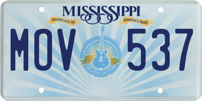 MS license plate MOV537