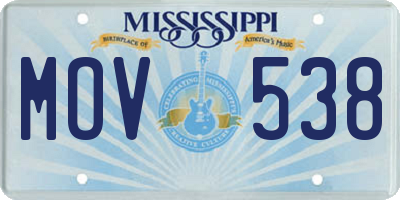 MS license plate MOV538