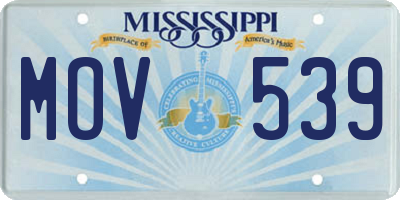 MS license plate MOV539