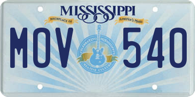 MS license plate MOV540