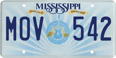 MS license plate MOV542