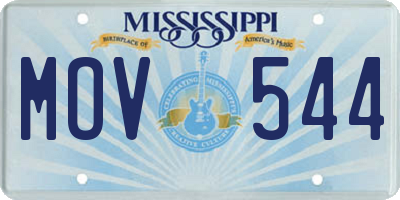 MS license plate MOV544