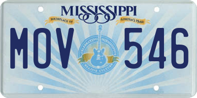 MS license plate MOV546