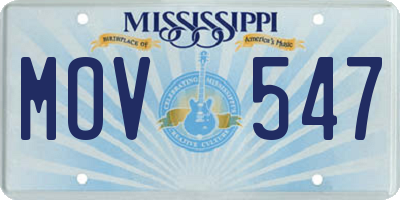 MS license plate MOV547