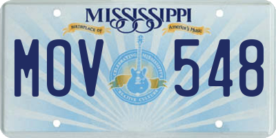 MS license plate MOV548