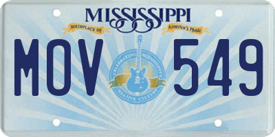 MS license plate MOV549