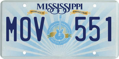 MS license plate MOV551