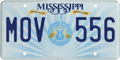 MS license plate MOV556