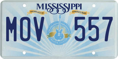 MS license plate MOV557