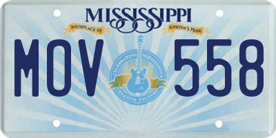 MS license plate MOV558