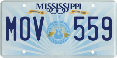 MS license plate MOV559