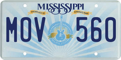 MS license plate MOV560