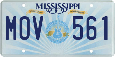MS license plate MOV561
