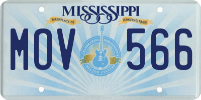 MS license plate MOV566
