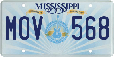 MS license plate MOV568