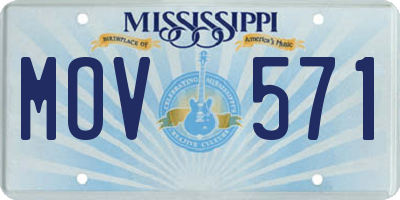 MS license plate MOV571