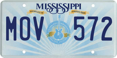 MS license plate MOV572