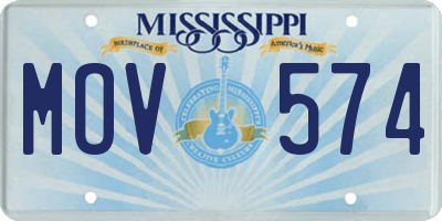 MS license plate MOV574