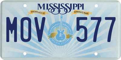 MS license plate MOV577