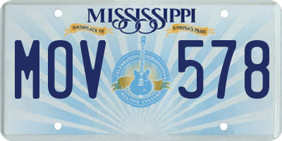 MS license plate MOV578