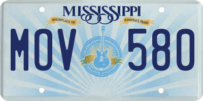 MS license plate MOV580