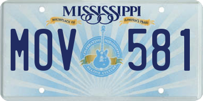 MS license plate MOV581