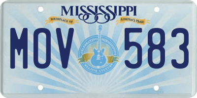MS license plate MOV583