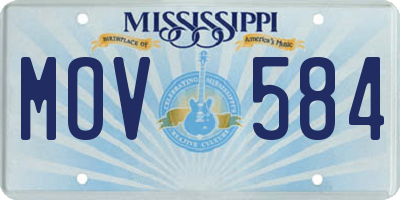 MS license plate MOV584