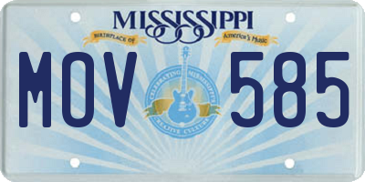 MS license plate MOV585
