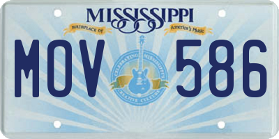 MS license plate MOV586
