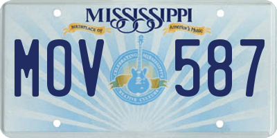 MS license plate MOV587