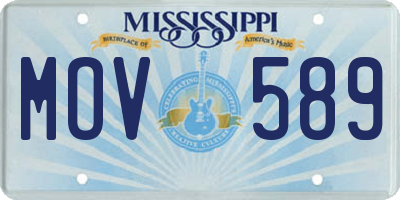 MS license plate MOV589