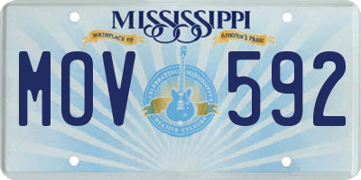 MS license plate MOV592