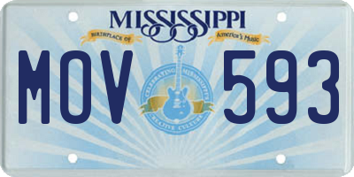 MS license plate MOV593