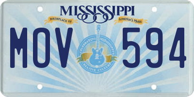 MS license plate MOV594