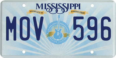 MS license plate MOV596