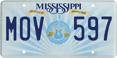 MS license plate MOV597