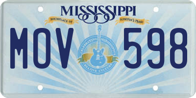 MS license plate MOV598
