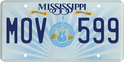 MS license plate MOV599