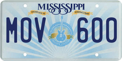 MS license plate MOV600